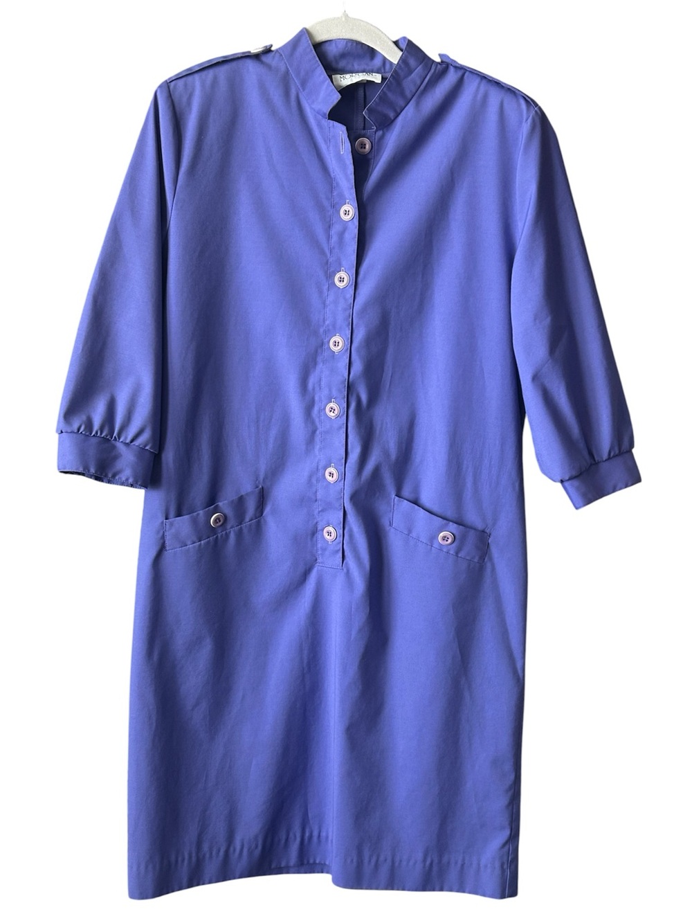 Classic Purple Button-Front Women’s Dress
